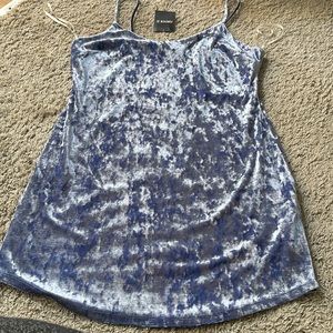 Blue velvet velour felt dress
